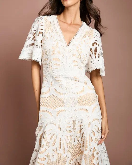 Floral Lace Midi Dress