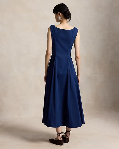 Panelled Cotton Midi Dress