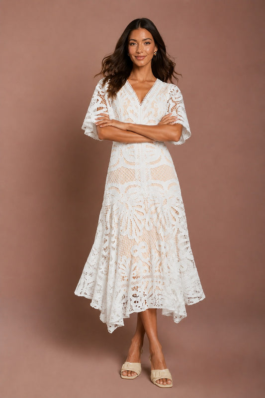 Floral Lace Midi Dress