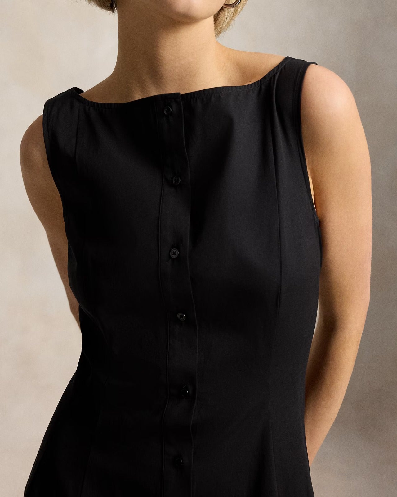 Panelled Cotton Midi Dress