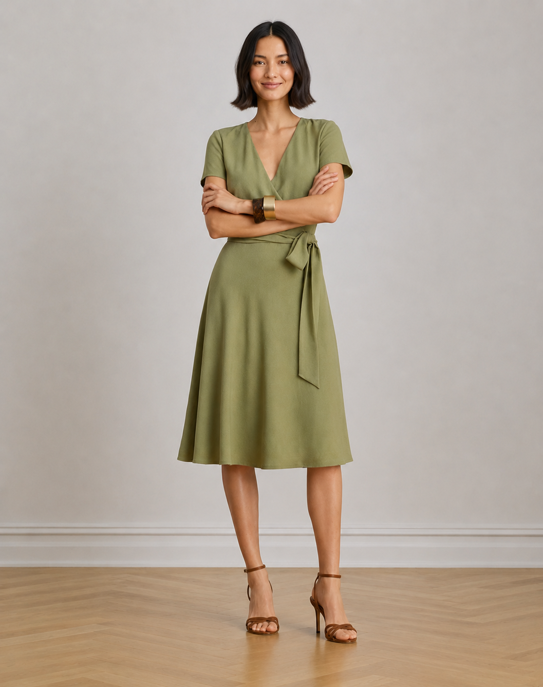 Georgette A-Line Midi Dress